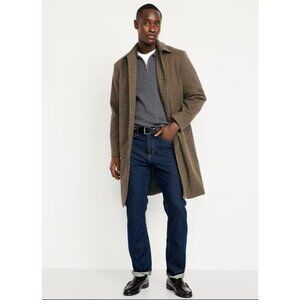 Old Navy Men's Brown Relaxed Houndstooth Topcoat Size XXL